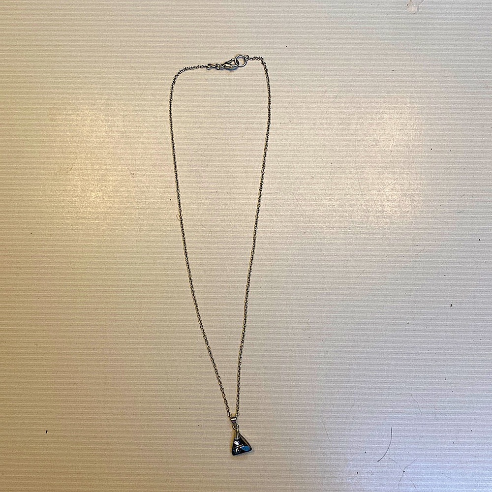 Black triangle crystal necklace
